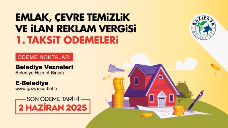 EMLAK VERGİSİNDE SON GÜN 2 HAZİRAN