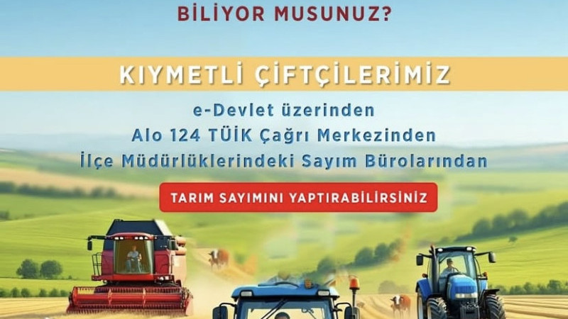 Tarım sayımına katılım zorunlu